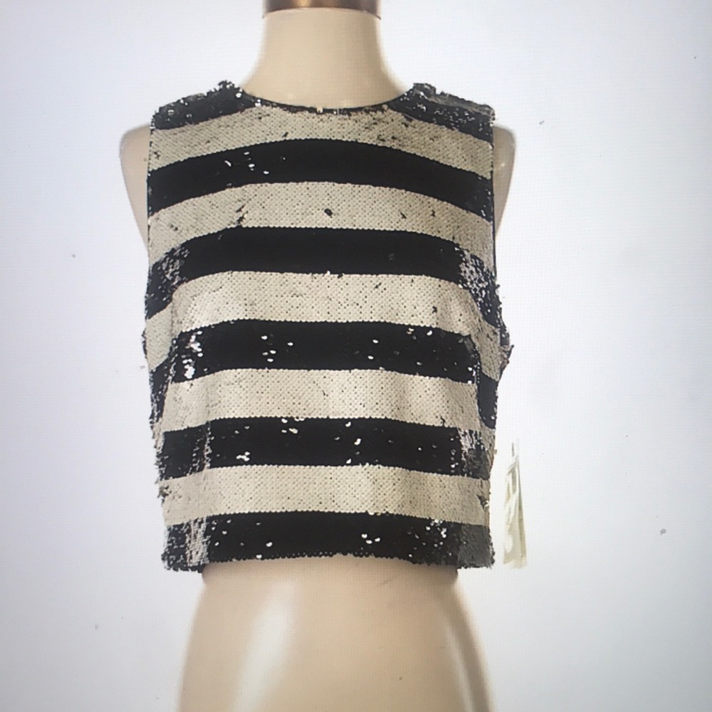 Sequin top. Black and white. Size 6.